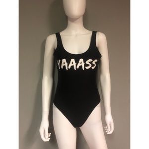 No Boundaries YAAASS black one piece swimsuit